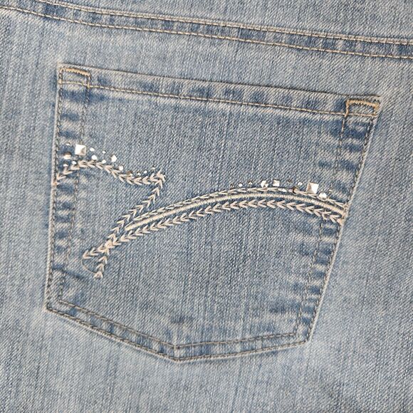Gloria Vanderbilt Amanda High Rise Straight Leg Studded Capri Jeans Size 12P Y2K - Picture 8 of 11